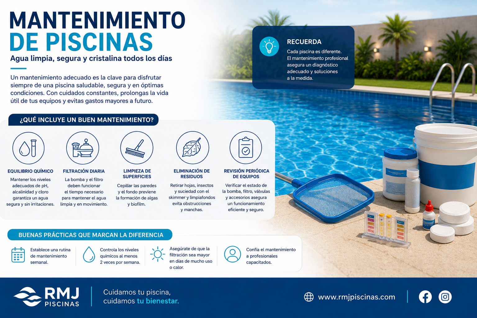 Mantenimiento de Piscinas: La Clave para un Agua Limpia y Cristalina Todo el Año